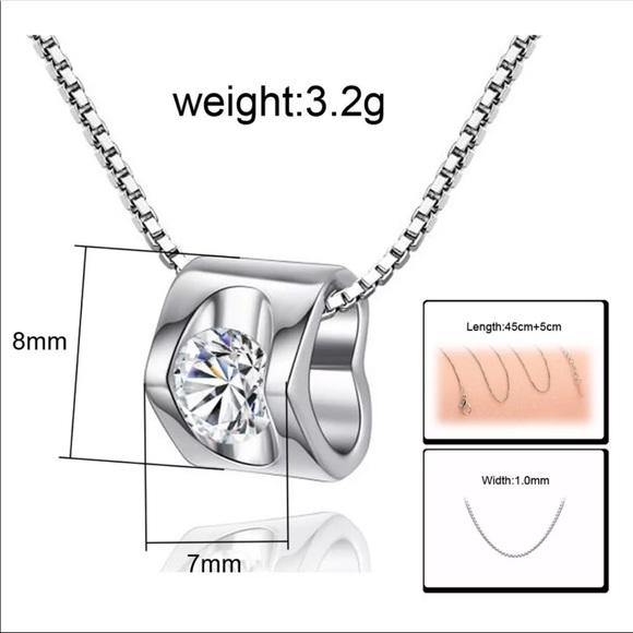 ๐ Silver Heart ๐ Necklace - Picture 3 of 6